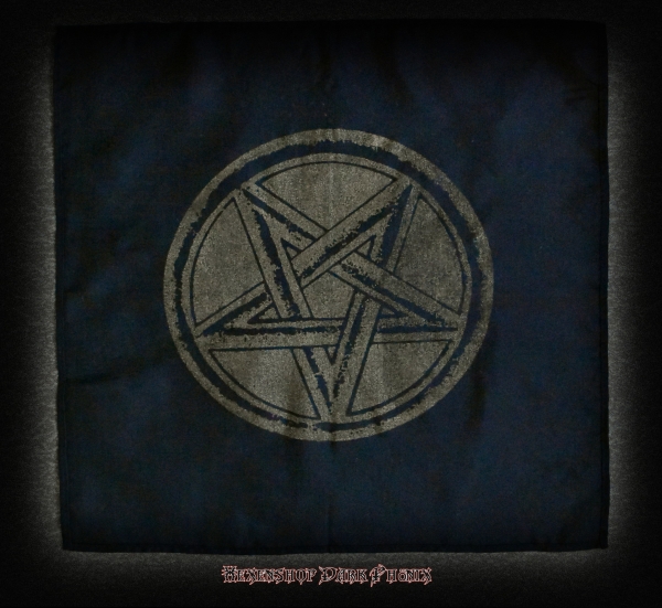 Hexenshop Dark Phönix Schwarzes Altartuch Pentagramm